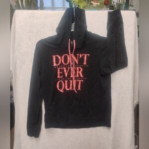 Vintage Everlast Women's Black Don't Ever Quit Motivational Hoodie Size L Gym